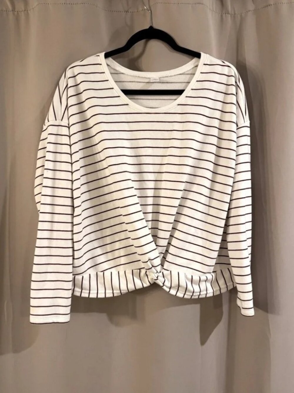 Women’s Old Navy White and Burgundy Striped Top